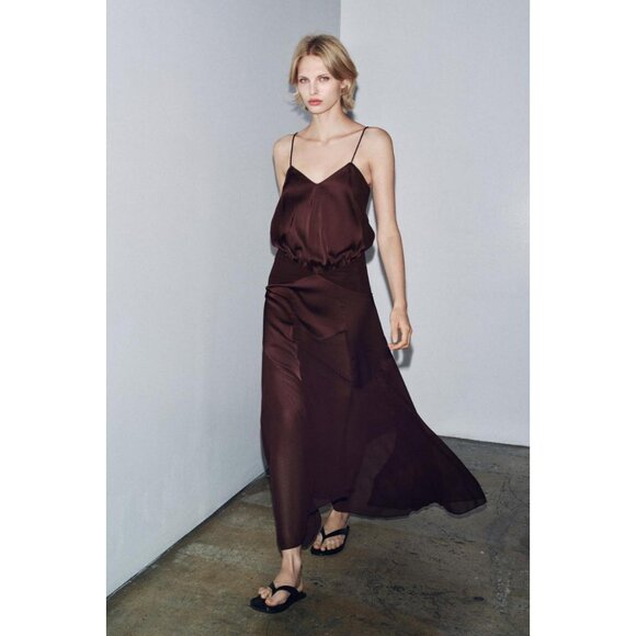 ZARA LONG COMBINED DRESS - Picture 1 of 6